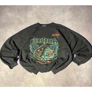 Vintage Y2K Killerspades Easy Riders Biker Ghost Cards Crazy Graphic Crewneck Sw